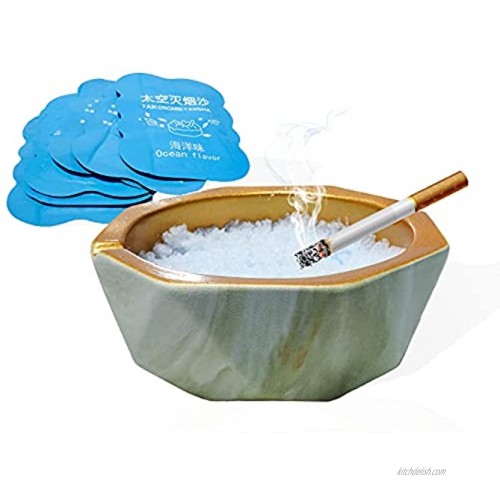 Vickoneer Ash Tray Sets For Weed + 12 Packs Blue Magical Ashtray Sand For Weed Smoke Eliminator Cigar Ashtrays Outdoor Ashtray Cool Ashtrays cute ashtray Cigar Ashtray Smokeless Ashtray For Weed