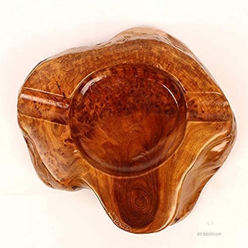 Wood Cigar Ashtray for Outdoor Patio Deep and Windproof Bowl Unique Fathers Day Gift Set Wooden Ash Tray Cool Décor and Accessories for Bourbon Lovers Smokers and Men 2 Slots
