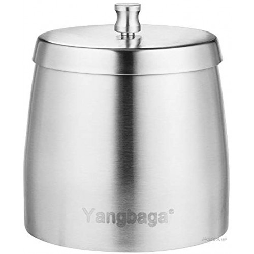 Yangbaga XL Ashtray with Lid for Cigarettes ，Windproof Rainproof Stainless Steel Unbreakable Modern Ashtray for Indoor or Outdoor Use Silver X-Large