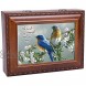 Cottage Garden Watchful Birds Woodgrain Inspirational Traditional Music Box Plays Amazing Grace
