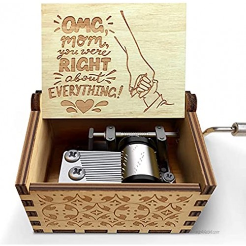 Funny Mom Birthday Gifts OMG Mom You were Right About Everything Wooden Hand Shake Music Box Toys,Gifts Idea for Mothers,Christmas from Son Daughter Kids