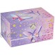 Jewelkeeper Butterfly Flower Music Jewelry Box with Pullout Drawer Jewel Storage Case Purple and Pink Design Waltz of the Flowers Tune