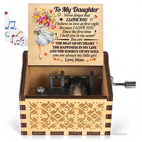 JYPLKCMT Daughter Gifts from Mom Mother | Wooden Music Box for Daughter from Mom | You are My Sunshine Music Box | Birthday Mother's Day to Daughter Women Girls