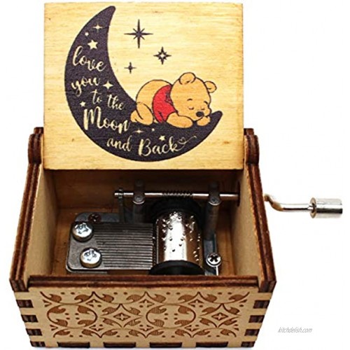 Lastsummer Wooden Music Box – The Pooh Saying Winnie The Pooh Gift for Christmas Holiday Birthday Anniversary New Year – 1 Set（wn8）