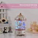 Music Box Carousel Color Change LED Luminous Light 3-Horse Rotating Windup Musical Gift Melody Castle in The Sky Artware Birthday Valentine Gift for Girls Baby Kids Daughter with LED