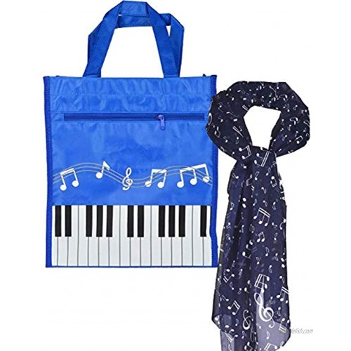 Music Lover Gifts Music Gifts Music Teacher Gifts for Women Gifts for Music Teachers Music Gift for Piano Teachers and Musicians Musical Notes Print Scarf Piano Keys Handbag