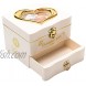 Musical Jewellery Box with Classic Rotating Ballerina Dancer Music Box Necklace Ring Storage Organizer with Mirror for Women Girls Brithday Gifts