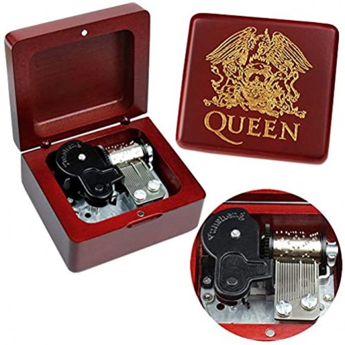 Queen Music Box Red Vintage Wood Carved Mechanism Musical Box Wind Up Music Box Gift for Christmas,Birthday,Valentine's Day,Best Gift for Kids,Friends