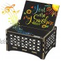 Rabbitable You are My Sunshine Music Box Wooden Vintage Laser Engraved Cute Black Sunshine Musical Box Gift for Birthday Christmas Valentines Day Anniversary Mother's Day