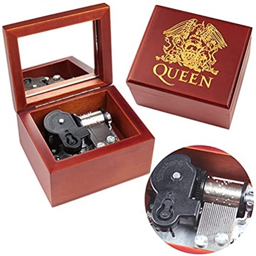 Sinzyo Music Box Carved Wood Musical Box Wind Up Gold Mechanism Musical Gift for Christmas,Birthday,Valentine's Day Tune: Queen Red Box-Bohemian Rhapsody …