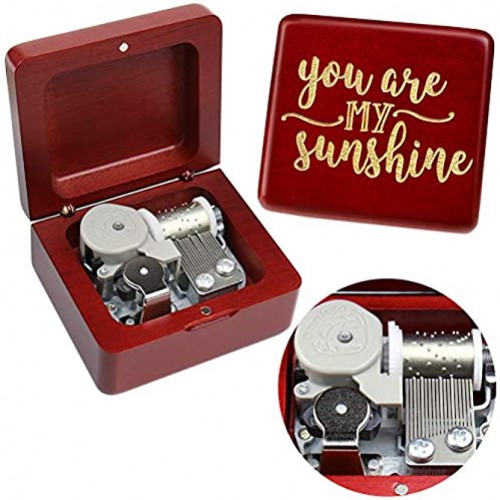 Sinzyo You are My Sunshine Music Box Wine red Wood Gift for Christmas,Birthday,Valentine's Day,Best Gift for Kids,Friends