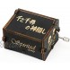 Spirited Away Music Box Hand Crank Carved Wooden Musical Box,Musical Gift,Play Always with Me,Black