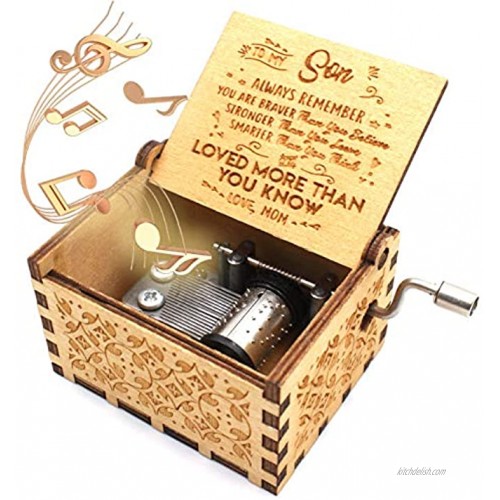 ukebobo Wooden Music Box – You are My Sunshine Music Box from Mom to Son Gifts for Kids 1 Set