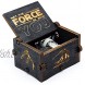 Youtang Mini Size Wooden Music Box Star Wars Hand Crank Musical Box Carved Wooden Music Boxes,Play Star Wars Theme Song,Black