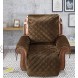 Brilliant Sunshine Premium Silky Velvet Recliner Protector for Seat Width up to 26 Slip Resistant Waterproof Furniture Slipcover 2 Strap Reclining Chair Cover for Pets Recliner Chocolate