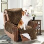 Brilliant Sunshine Premium Silky Velvet Recliner Protector for Seat Width up to 26 Slip Resistant Waterproof Furniture Slipcover 2 Strap Reclining Chair Cover for Pets Recliner Chocolate
