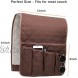 Coitak Sofa Armrest Organizer Couch Arm Chair Caddy with 5 Pockets for Magazine Books TV Remote Control Cell PhoneChocolate