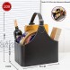 Leather Gift Basket,Magazine Newspaper Holder Racks,Storage Organizer for Wine Flowers Fruits Candys,for Holiday Presents Christmas Display Black #2