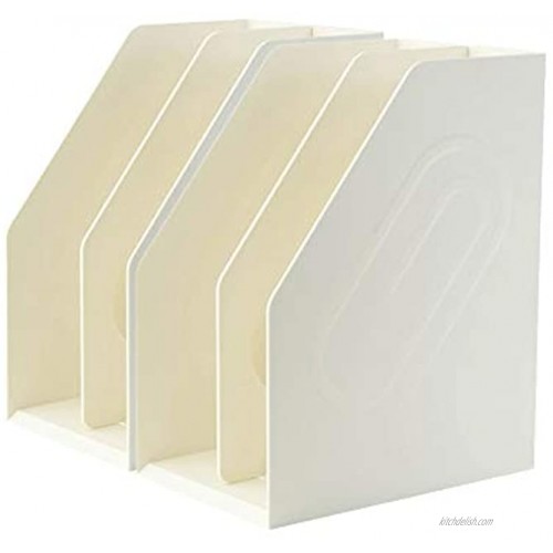Lunmore Magazine File Holder Magazine Rack Book Bins Desk Organizer Off White 2 Pack