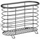 mDesign Decorative Metal Farmhouse Magazine Holder and Organizer Bin Standing Rack for Magazines Books Newspapers Tablets in Bathroom Family Room Office Den Matte Black