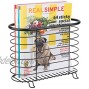 mDesign Decorative Metal Farmhouse Magazine Holder and Organizer Bin Standing Rack for Magazines Books Newspapers Tablets in Bathroom Family Room Office Den Matte Black