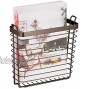 mDesign Metal Wire Farmhouse Wall Mount Magazine Holder Home Storage Organizer Space Saving Rack for Magazines Books Newspapers Tablets in Mudroom Bathroom Office Bronze