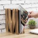 MyGift Burnt Brown Wood M-Shaped Magazine Holder Rack