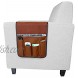 No-slip Leather Sofa Couch Remote Control Holder Chair Armrest Caddy Pocket Organizer Storage Bag for Cellphone Tablet Notepad Book Magazines DVD Eyewears Drinker Snacks Holder Pouch