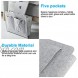 PROMAS Bedside Caddy Storage Organizer Multifunctional Double Layer Felt Organizer Couch Caddy Sofa Armrest Bag for Tablet Magazine Phone Remotes Grey