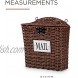 RGI Home Woven Resin Wicker Entryway Mail Organizer Basket Handcrafted Workspace and Kitchen Postbox Storage Brown
