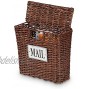 RGI Home Woven Resin Wicker Entryway Mail Organizer Basket Handcrafted Workspace and Kitchen Postbox Storage Brown