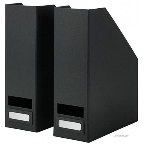 Set of 2 Ikea Tjena Magazine File Organizer Storage Black