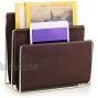TMRmojo Leather Magazine Holder Free Standing Brown Magazine File Holder Two-Way Stand File Folder for Magazines Newspapers Files Tablets for Home and Office Desk Top