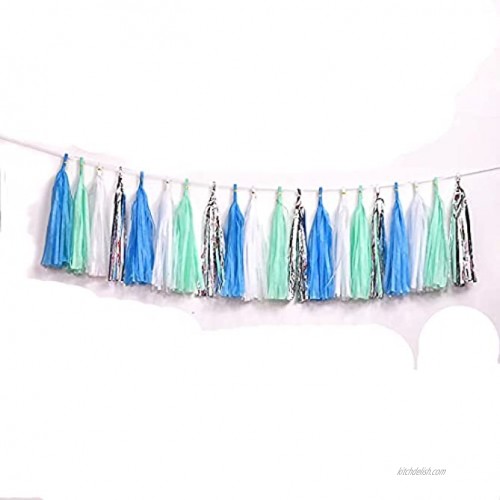 20Pcs Tassel Garland Tissue Paper Tassel Banner Decoration for Wedding Baby Shower,Birthday Table Decorations Props Photography Group Activities and Games