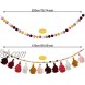 3 PCS Cotton Boho Tassel Garland with Wood Beads Colorful Pom Pom Garlands Decorative Wall Hangings for Bedroom Nursery Play Room Dorm Room Home Decor Baby Shower Party Supplies