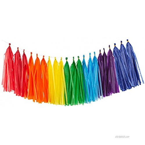 35Pcs Rainbow Tassel Garland Tissue Paper Tassel Banner Decoration for Wedding Baby Shower,Birthday Group Activities and Games