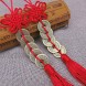 Acxico 4 pcs Plum Copper Coins Chinese Knots and Feng Shui Lucky Charms 5 red Chinese Knot Pendants 2 Each