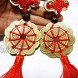 Acxico 4 pcs Plum Copper Coins Chinese Knots and Feng Shui Lucky Charms 5 red Chinese Knot Pendants 2 Each