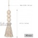 BESPORTBLE 4 Pcs Tassel Wood Beads Ornaments Natural Cotton Line Decor Tassel Pendant for Cabinet Closet Porch