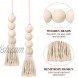 BESPORTBLE 8pcs Wood Bead Garland Ornaments Farmhouse Beads with Tassel Ornaments Hanging Decoration for Closet Handle Door Handle
