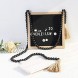 BlueMake 78in Wood Bead Garland with Tassels,Rustic Country Beads Wood Bead Tassel,Farmhouse Wall Hanging Garland Prayer Beads Home Decoration Black