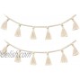 Cotton Tassel Garland Pastel Banner 2 Pack Colorful Party Backdrop Decorative Wall Hangings Llama Decorations for Bedroom,Nursery Dorm Room,Birthday,Baby Shower Girls Boho Home Decor Gift Ivory