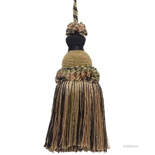 DÉCOPRO Decorative 5 inch Key Tassel Taupe Black Imperial II Collecion Style# IKTJ Color: Midnight Meadow 4363