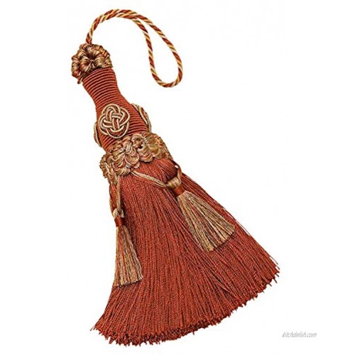 DÉCOPRO Decorative 6 inch Key Tassel Rust Gold Baroque Collection Style# BKT Color: Cinnamon Toast 6122