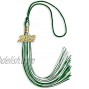 Endea Graduation Mixed Double Color Tassel with Gold Date Drop Green White 2022