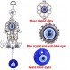 Evil Eye Pendant Decoration Fatima's Holy Hand Talisman Amulet Handmade Turkish Evil Eye Ornament Lucky Blue Evil Eye Hanging Ornament Amulet for Car Home and Office for Protection and Blessing