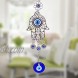 Evil Eye Pendant Decoration Fatima's Holy Hand Talisman Amulet Handmade Turkish Evil Eye Ornament Lucky Blue Evil Eye Hanging Ornament Amulet for Car Home and Office for Protection and Blessing