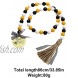 Genenic Bee Wooden Beads Garland Creative Hemp Rope Tassel Beads Home Decoration Draft Ornaments Spring Summer Wooden Bead for Tray Shelf Displays