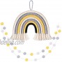 HOMOC Tassel Garland Macrame Rainbow Wall Hanging Decor with Colorful Felt Ball String Banner Boho Nursery Bedroom Decor for Baby Shower Christmas Party Yellow