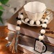 Jetec Coffee Rustic Wood Beads Garland with Tassel for Farmhouse Tiered Tray Decor Kitchen Wall Rustic Coffee Bar and Home Decorations